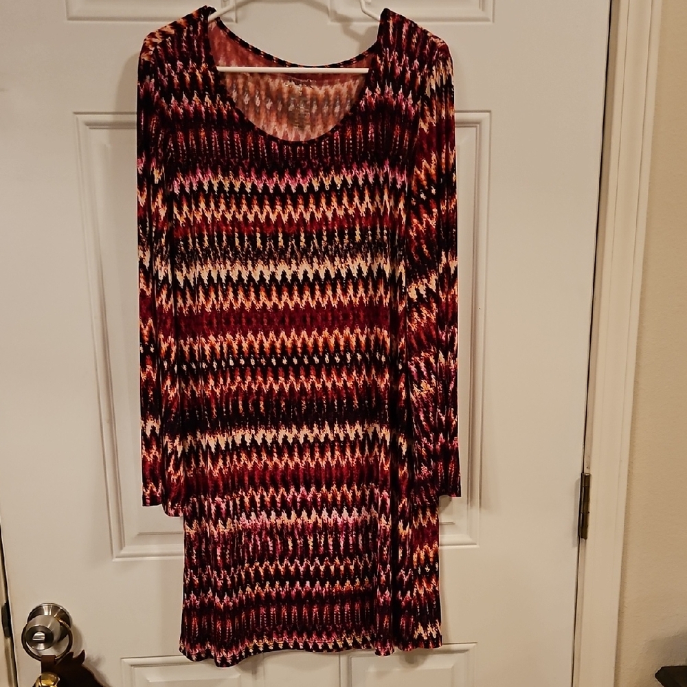 Multicolor Zigzag Pattern Dress Rock 47 By Wrangler Size 2XL